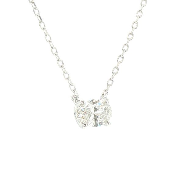 1/2ct Lab Grown Oval Diamond Solitaire Necklace in Sterling Silver Image 2 Bryan Jewelry Prattville, AL