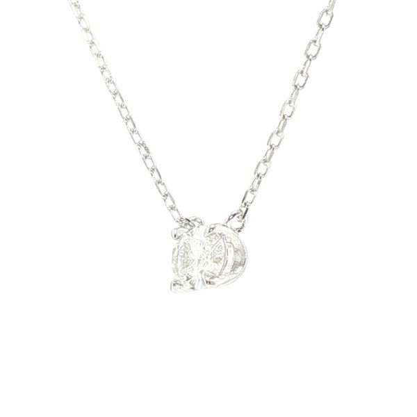 1/2ct Lab Grown Oval Diamond Solitaire Necklace in Sterling Silver Image 3 Bryan Jewelry Prattville, AL