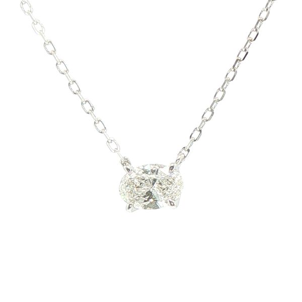 1/2ct Lab Grown Oval Diamond Solitaire Necklace in Sterling Silver Bryan Jewelry Prattville, AL