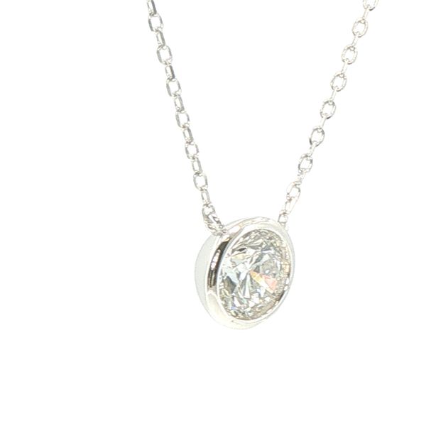 1ct Lab Grown Round Diamond Bezel Solitaire Necklace in Sterling Silver Image 4 Bryan Jewelry Prattville, AL