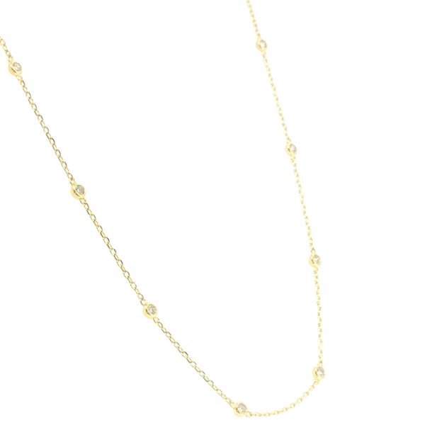 1/2ctw Lab Grown Diamond Station Necklace in Yellow Vermeil Image 2 Bryan Jewelry Prattville, AL