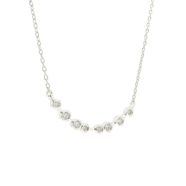 1/4ctw Lab Grown Diamond Curved Bar Necklace in Sterling Silver Image 2 Bryan Jewelry Prattville, AL