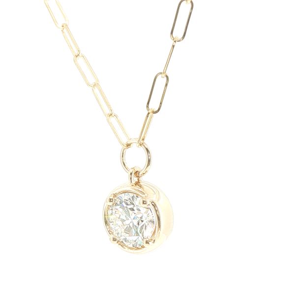 2ct Lab Grown Round Diamond Pendant in 14K Yellow Gold Image 3 Bryan Jewelry Prattville, AL