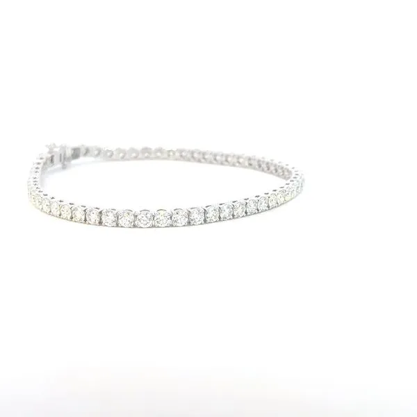 Lab Grown 5.2ctw Diamond Tennis Bracelet in 14kw Image 4 Bryan Jewelry Prattville, AL