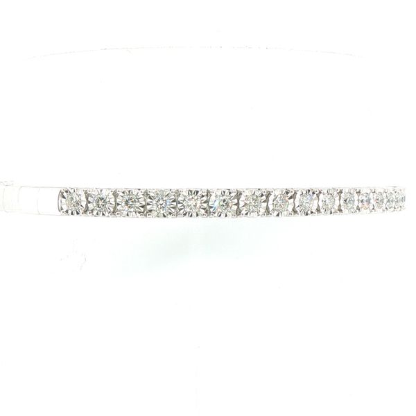 Sterling Silver Lab-Grown 1ctw Size Diamond Bangle Bracelet Image 3 Bryan Jewelry Prattville, AL