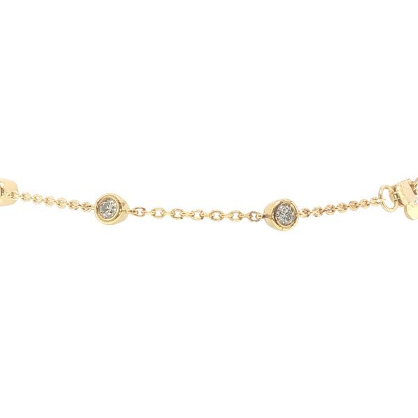 1/2ctw Lab Grown 7-Diamond Station Bracelet in Yellow Plated Sterling Silver Image 4 Bryan Jewelry Prattville, AL