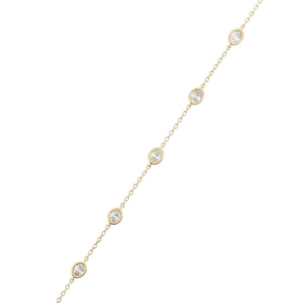 1ctw Lab Grown Oval Diamond Station Bracelet in Yellow-Plated Sterling Silver Bryan Jewelry Prattville, AL