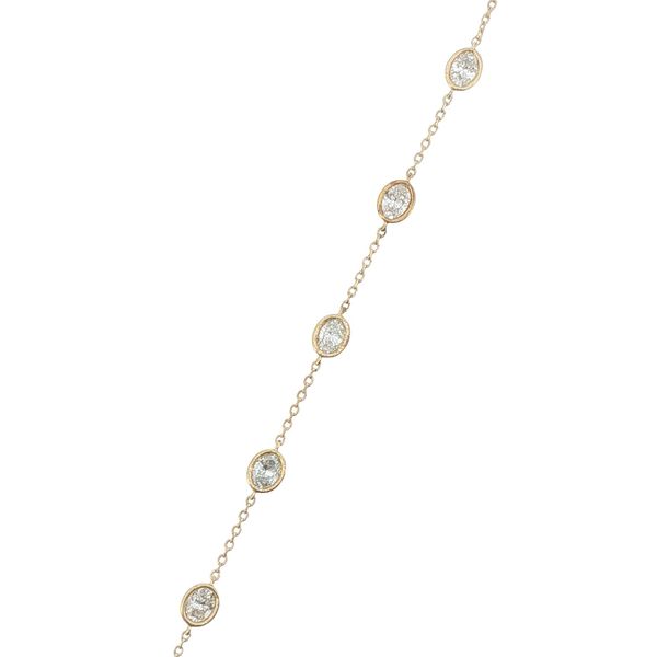 2ctw Lab Grown Oval Diamond Station Bracelet in Yellow Plated Sterling Silver Image 3 Bryan Jewelry Prattville, AL