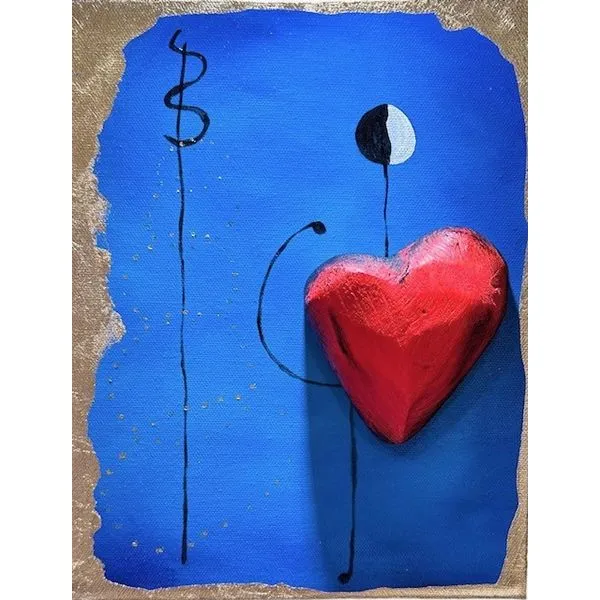 Dania's Golden Heart art inspired in famous masterpieces Carats Mcallen, TX