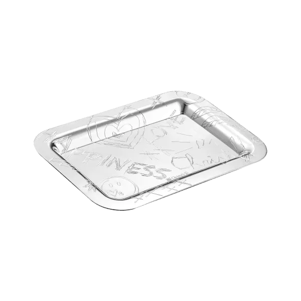 CHRISTOFLE GRAFFITI Silver-Plated Rectangular Tray - 4 x 6 in Carats Mcallen, TX