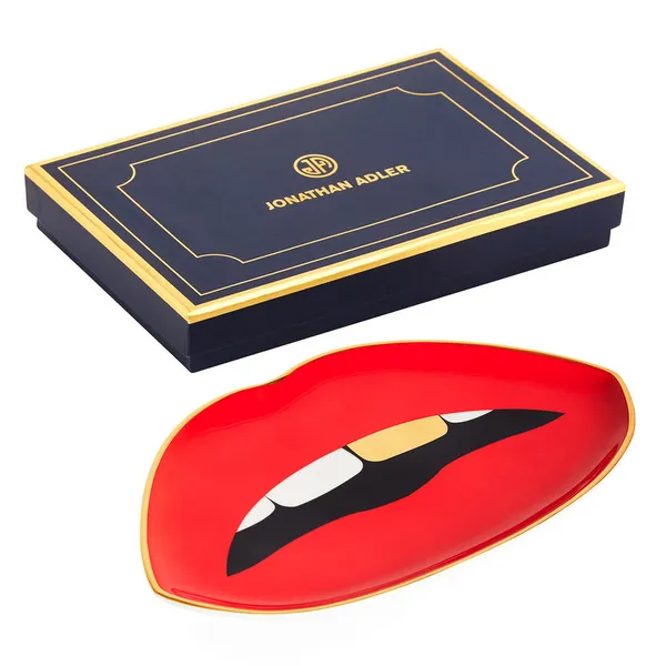 Jonathan Adler Lips Trinket Tray-Red Image 3 Carats Mcallen, TX