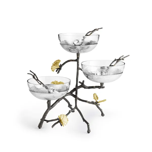 Michael Aram Butterfly Ginkgo Triple Bowl  Set Carats Mcallen, TX