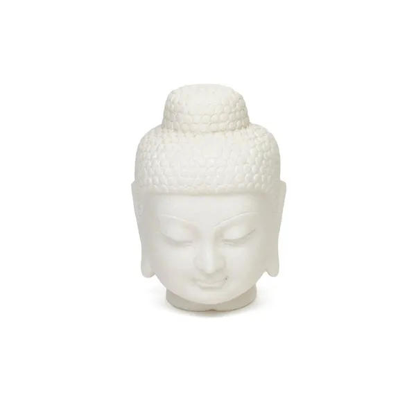 Handmade White Marble Buddha Head Statue Carats Mcallen, TX