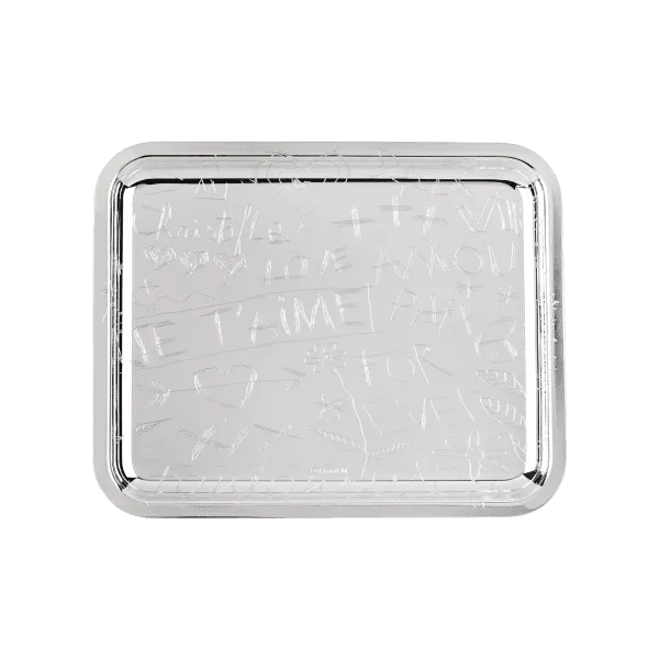 CHRISTOFLE GRAFFITI Silver-Plated Rectangular Tray - 8 x 6 in Carats Mcallen, TX