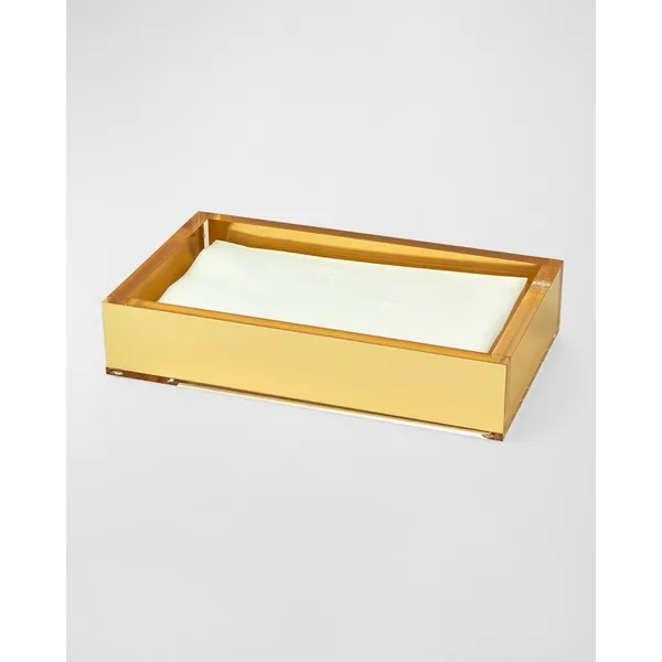 Lucite Bathroom Napkin Tray-Gold Carats Mcallen, TX