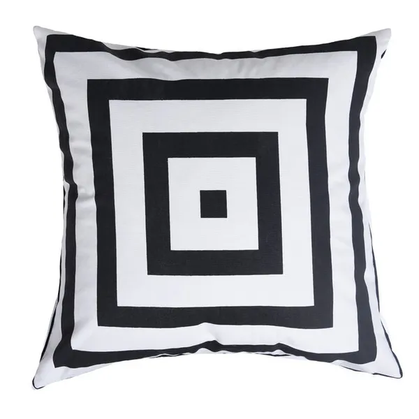 Style Craft Dann Foley Lifestyle | Down Feather Pillow With Black And White Square Printed Cotton Canvas | 24In Carats Mcallen, TX