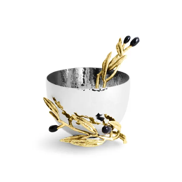 Michael Aram Olive Branch Nut Dish with Spoon Carats Mcallen, TX