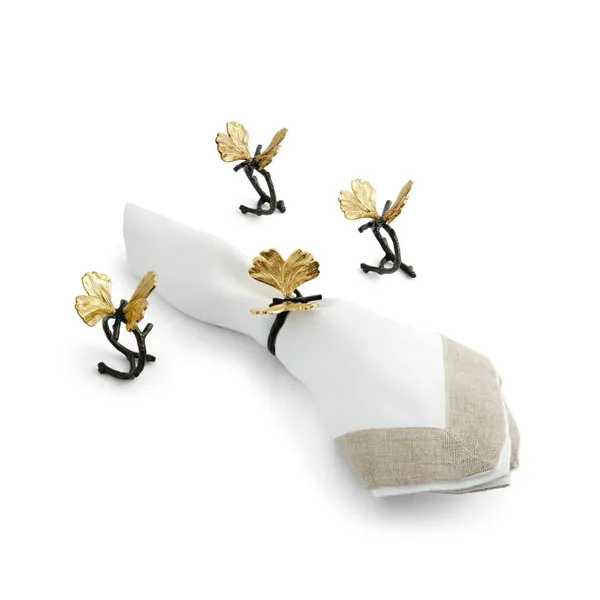 Michael Aram Butterfly Ginkgo Napkin Ring Set of 4 Carats Mcallen, TX