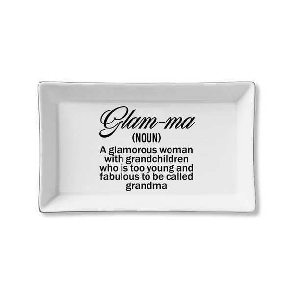 Silver Ceramic Tray - Glamma Carats Mcallen, TX