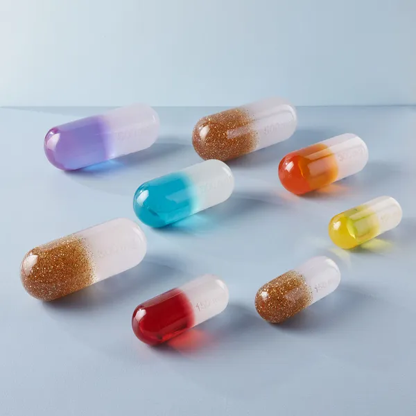 Jonathan Adler Acrylic Pill-White and Purple Large Image 2 Carats Mcallen, TX