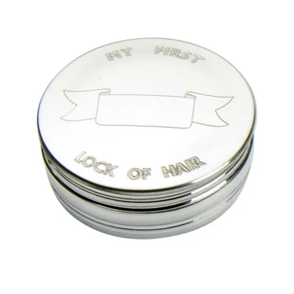 Corbell Silver Children's Lock of Hair Design Trinket Box 2