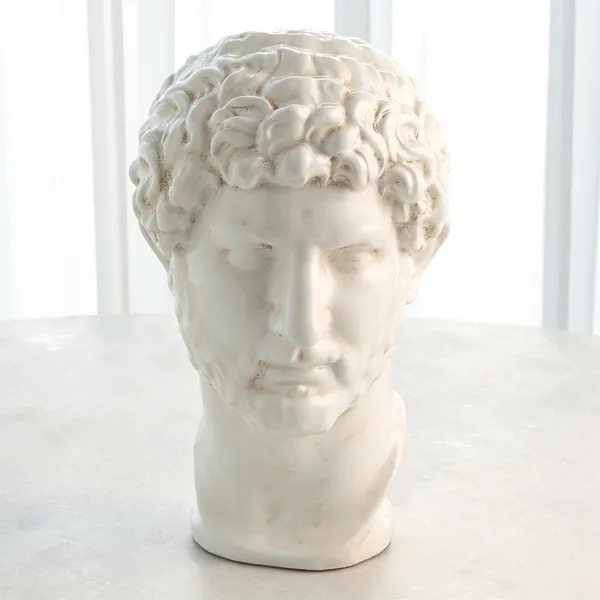 Global Views Hadrian Bust White Glaze Carats Mcallen, TX