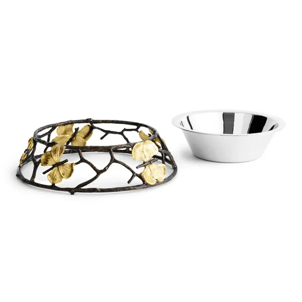 Michael Aram Butterfly Ginkgo Large Dog Bowl Image 2 Carats Mcallen, TX