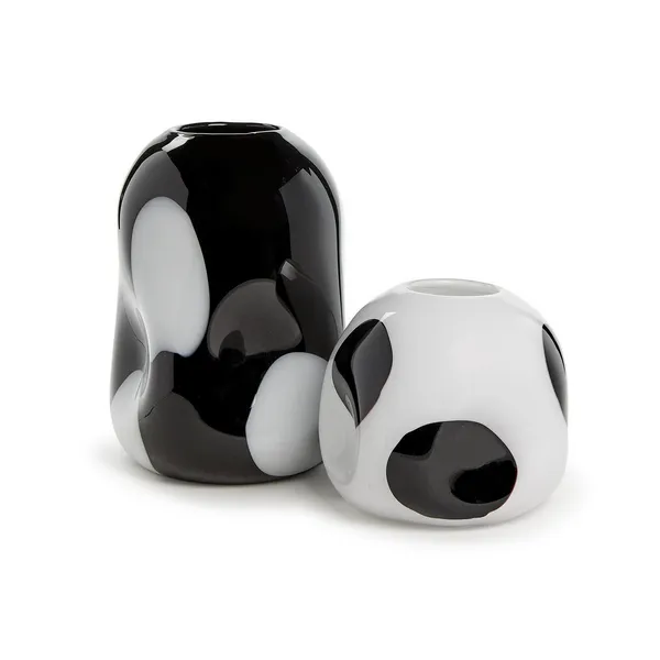 S/2 Murano Style Dot Art Glass Vase Carats Mcallen, TX