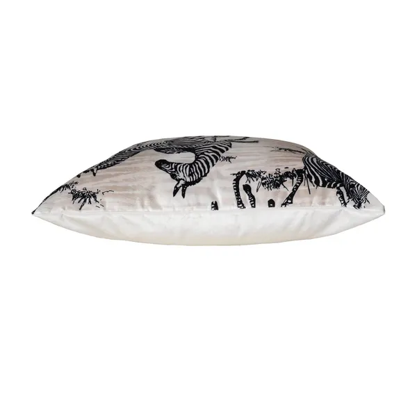 22x22 Square Pillow with a printed ivory ground and zebra print Image 2 Carats Mcallen, TX
