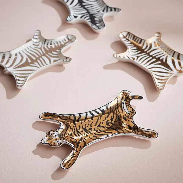 Jonathan Adler Tiger Stacking Dish Black/Gold Image 2 Carats Mcallen, TX