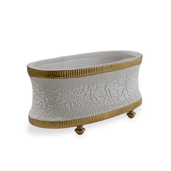Port 68 Bruner Cream Oval Planter Image 2 Carats Mcallen, TX
