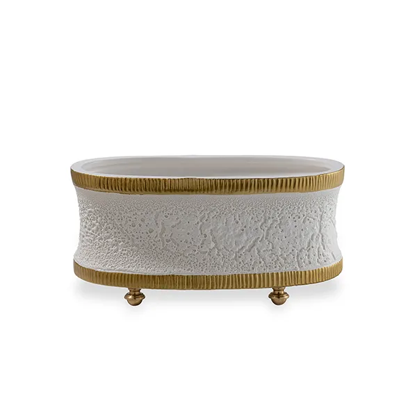 Port 68 Bruner Cream Oval Planter Carats Mcallen, TX