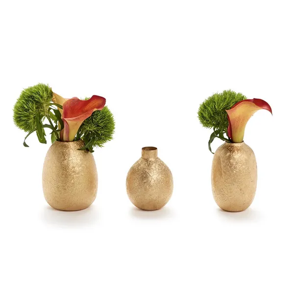 S/3 Golden Texture Vases Image 2 Carats Mcallen, TX