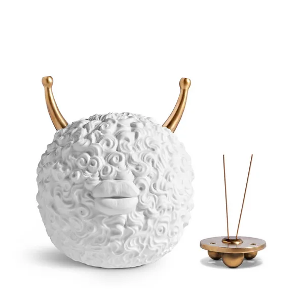 L'Objet Haas Monster Ball Incense Burner White Gold Image 2 Carats Mcallen, TX