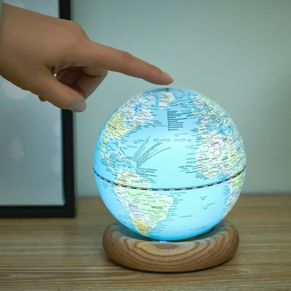 Ginkgo Design Atlas Globe Lightblue Mini White Ash Image 2 Carats Mcallen, TX