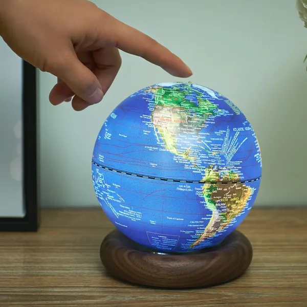 Ginkgo Design Atlas Globe Dark blue Mini Walnut Image 2 Carats Mcallen, TX
