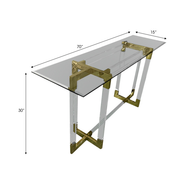 Arteaga Acrylic Console Table Image 3 Carats Mcallen, TX