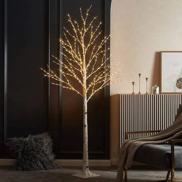 6FT Birch Tree Lights, 180L 5MM Warm White LED, with UL Carats Mcallen, TX