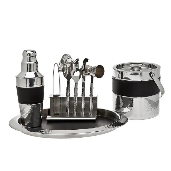 Black Leather 9PC Bar Set Carats Mcallen, TX