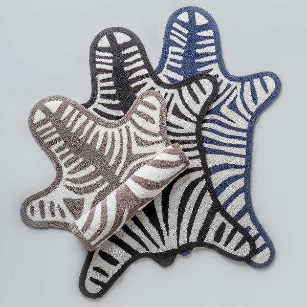 Jonathan Adler Grey Zebra Bathmat-Reversible Image 2 Carats Mcallen, TX