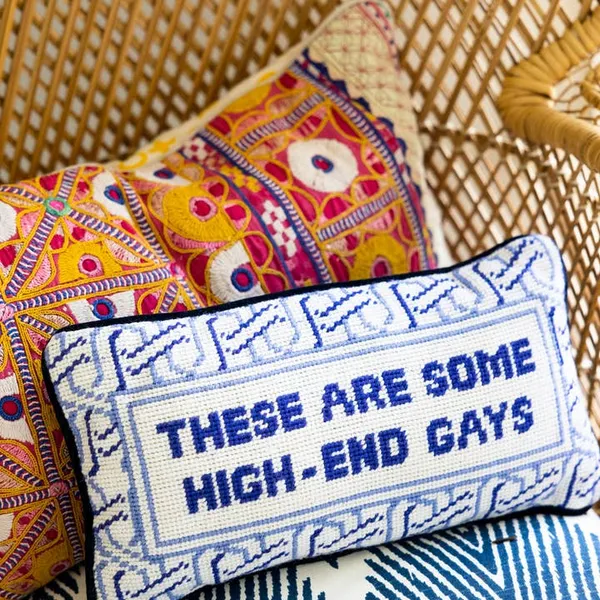 High-End Gays Needlepoint Pillow Image 2 Carats Mcallen, TX