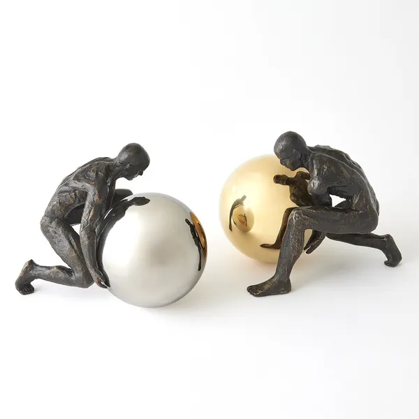 Boulder Man-Bronze w/Brass Sphere Image 2 Carats Mcallen, TX