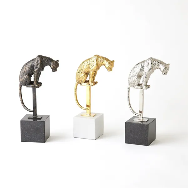 Perched Jaguar on Stand Brass Image 2 Carats Mcallen, TX