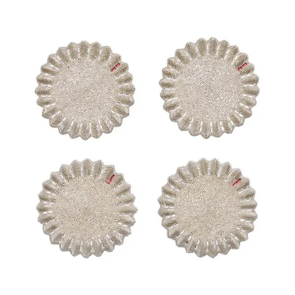 Kim Seybert Etoile Coaster in Silver & Crystal Carats Mcallen, TX