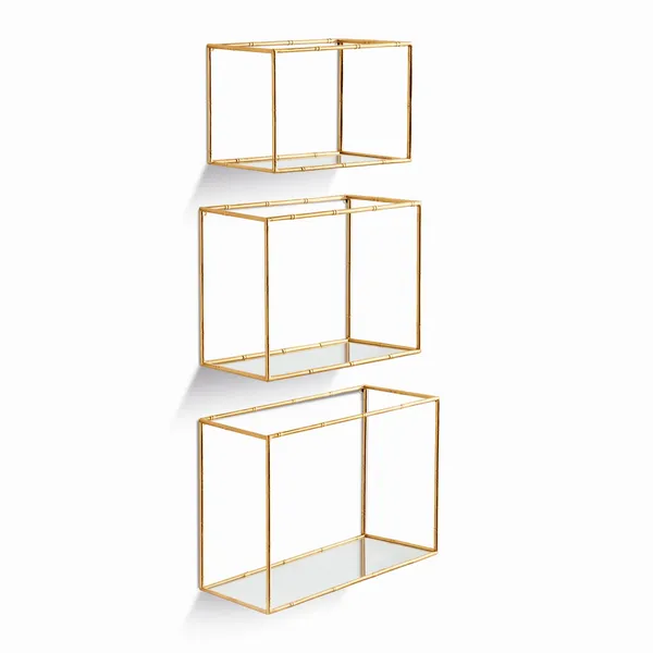 Daphne Mirrored Wall Shelves St/3 Carats Mcallen, TX