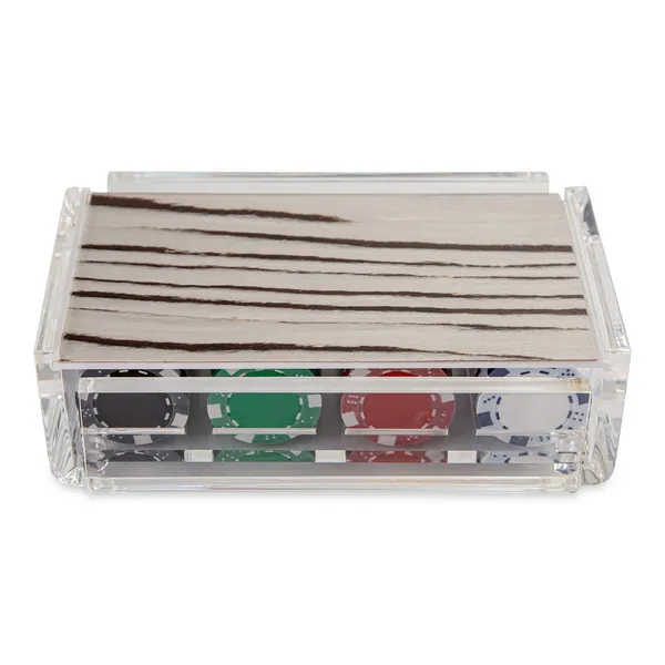La Ficha Acrylic Reclaimed Wood Luxe Poker Chip Set Tray Carats Mcallen, TX