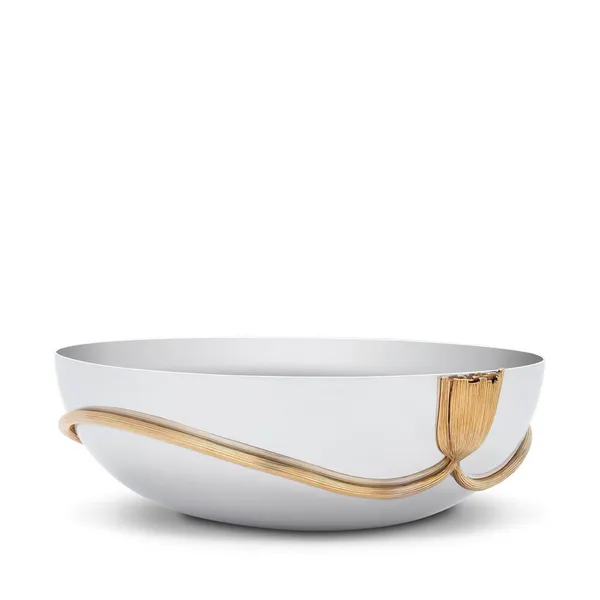 L' Objet Deco Leaves-Stainless Oval Bowl Large Carats Mcallen, TX