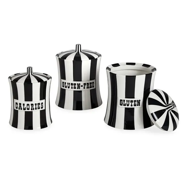 Jonathan Adler Vice Canister- Calories Black/White Image 2 Carats Mcallen, TX