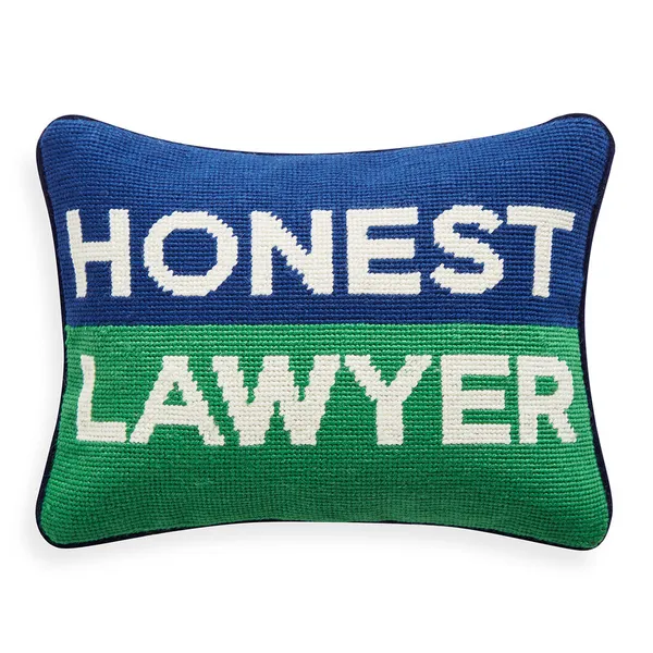 US KIT Personality Honest Lawyer Needlepoint Pillow Carats Mcallen, TX