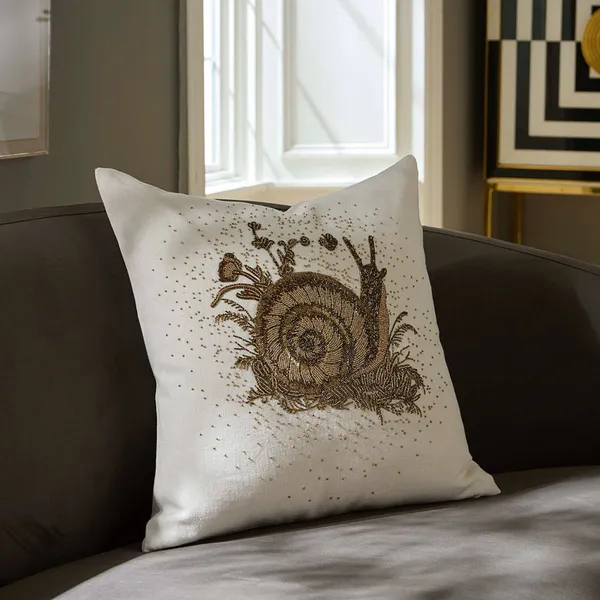 Jonathan Adler US Kit Botanist Snail Beaded Pillow 20x20 Image 2 Carats Mcallen, TX